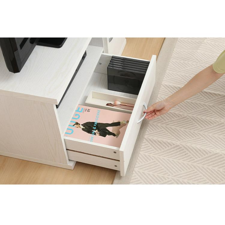 テレビ台 テレビボード 幅89cm ローボード 引き出し付き 扉収納 コード