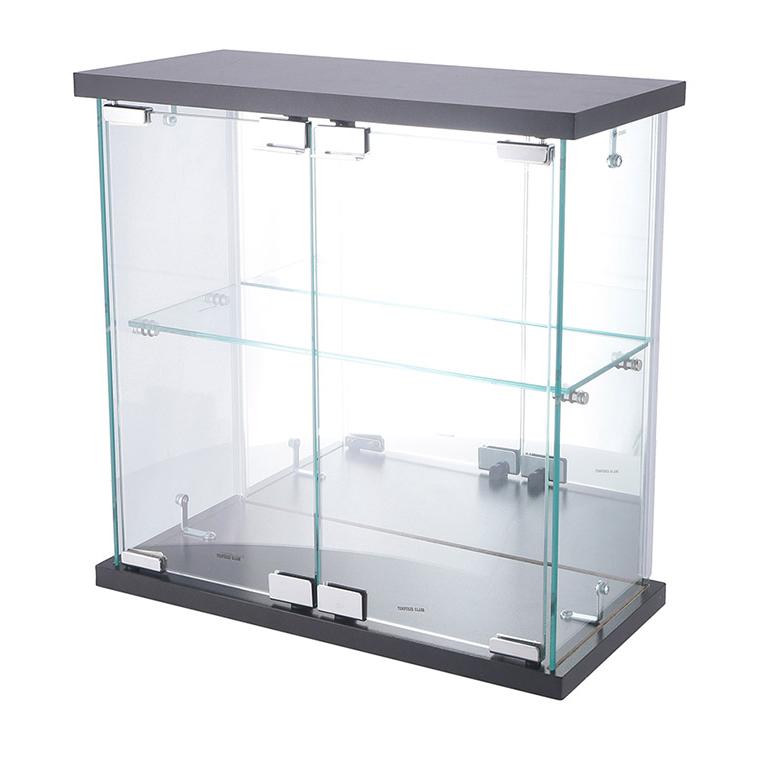 コレクションケース 卓上タイプ ガラス窓 背面ミラー 飾り棚 幅42.5