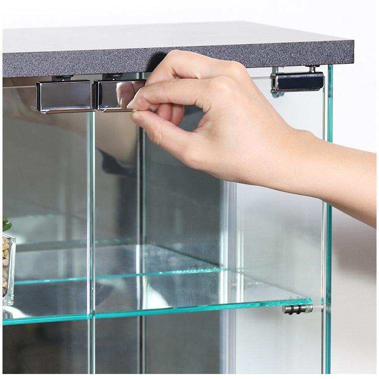 コレクションケース 卓上タイプ ガラス窓 背面ミラー 飾り棚 幅42.5