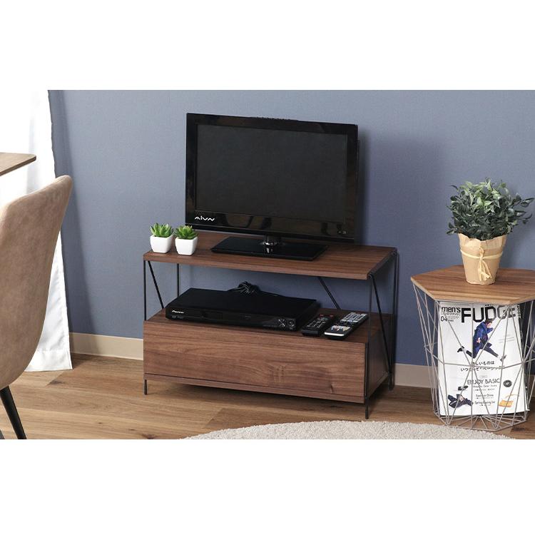 サイドワゴン付き　テレビ·オーディオ台 日本製 国産 テレビ台 完成品 ハイタイプ 幅59.5×奥行44×高さ75cm
