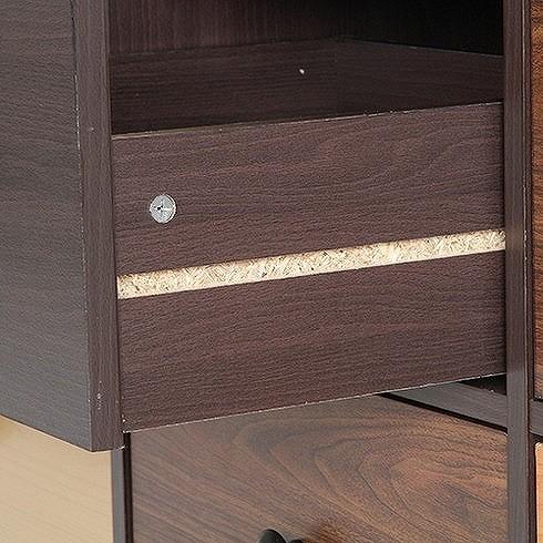 ウッドグラデーション ワイドチェスト W1200×D390×H775mm MDF パチクルボード おしゃれ 収納 代引不可の画像