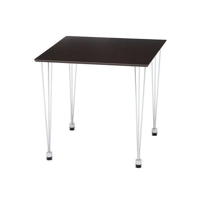 ダイニングテブル W750×D750×H720mm MDF スチール おしゃれ ブラウン 代引不可