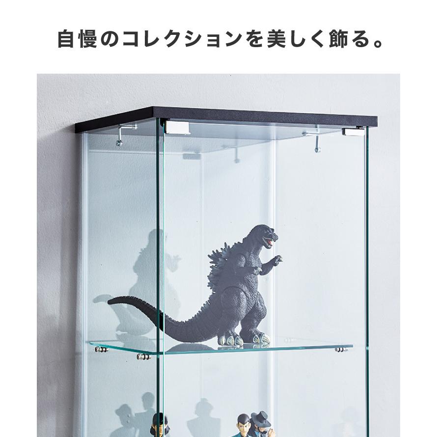 【ブラック】コレクションケース 4段 幅42.5×奥行36.5×高120cm 不二貿易 ガラスコレクションケース4段 ブラック 全面ガラス