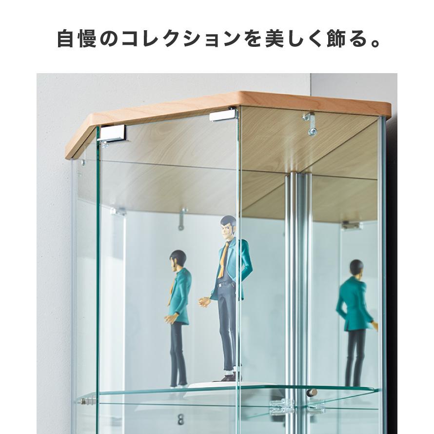 ガラスコレクションケース フィギュアケース コーナー 4段 背面 ガラスコレクションケース フィギュアケース コーナー 4段 背面