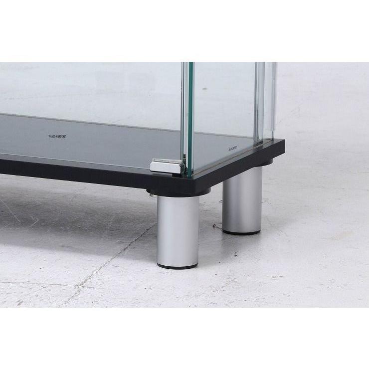 ガラスディスプレイケース3段 ワイド ブラック 幅70cm 奥行28cm 高さ