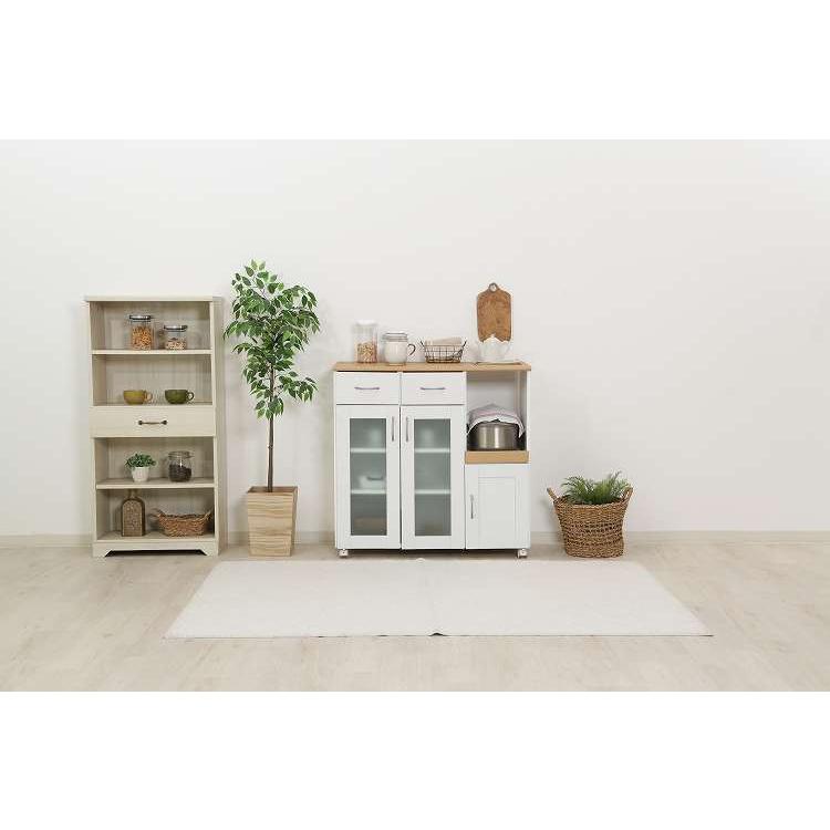 キッチンカウンター サージュ WH×NA 90幅 96819 代引不可 : リコメン堂