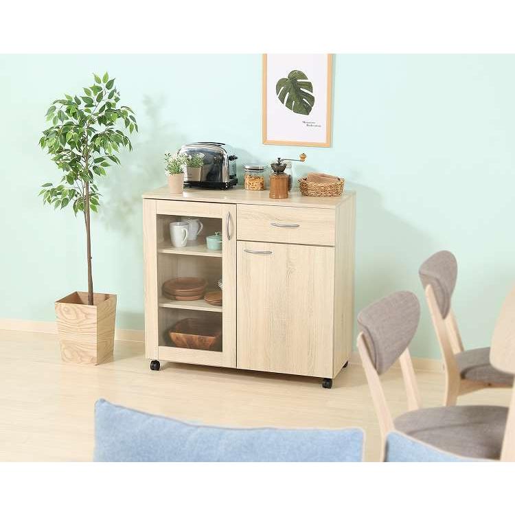 キッチン収納キャビネット 90×40 キッチンボード キャスター付き キッチンカウンター キャビネット キッチン収納 代引不可_8