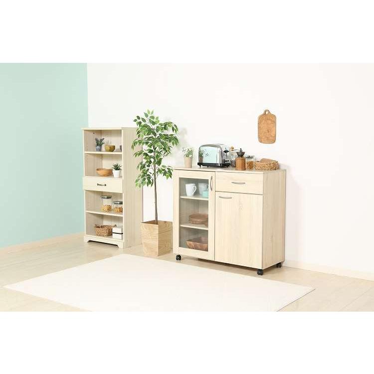 キッチン収納キャビネット 90×40 キッチンボード キャスター付き キッチンカウンター キャビネット キッチン収納 代引不可_9