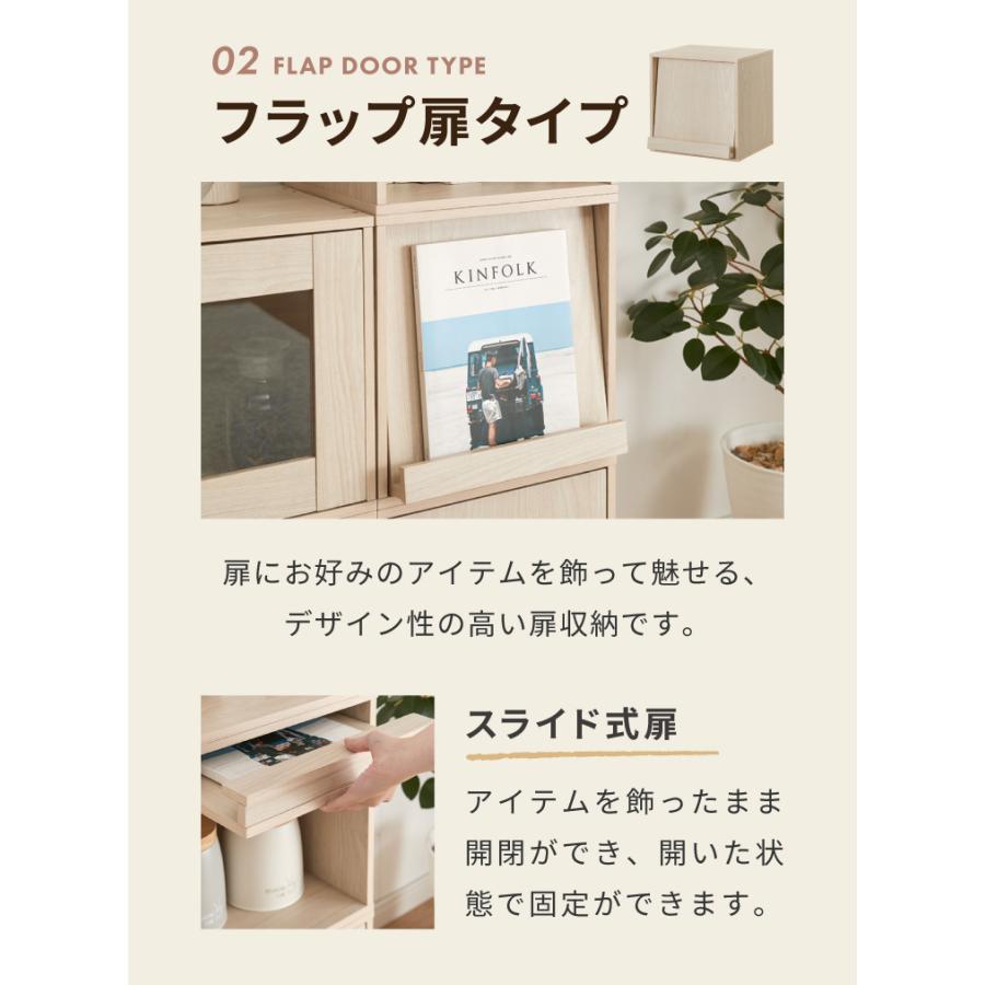 組み合わせ自由自在 多機能 キューブボックス 扉付き ホワイト