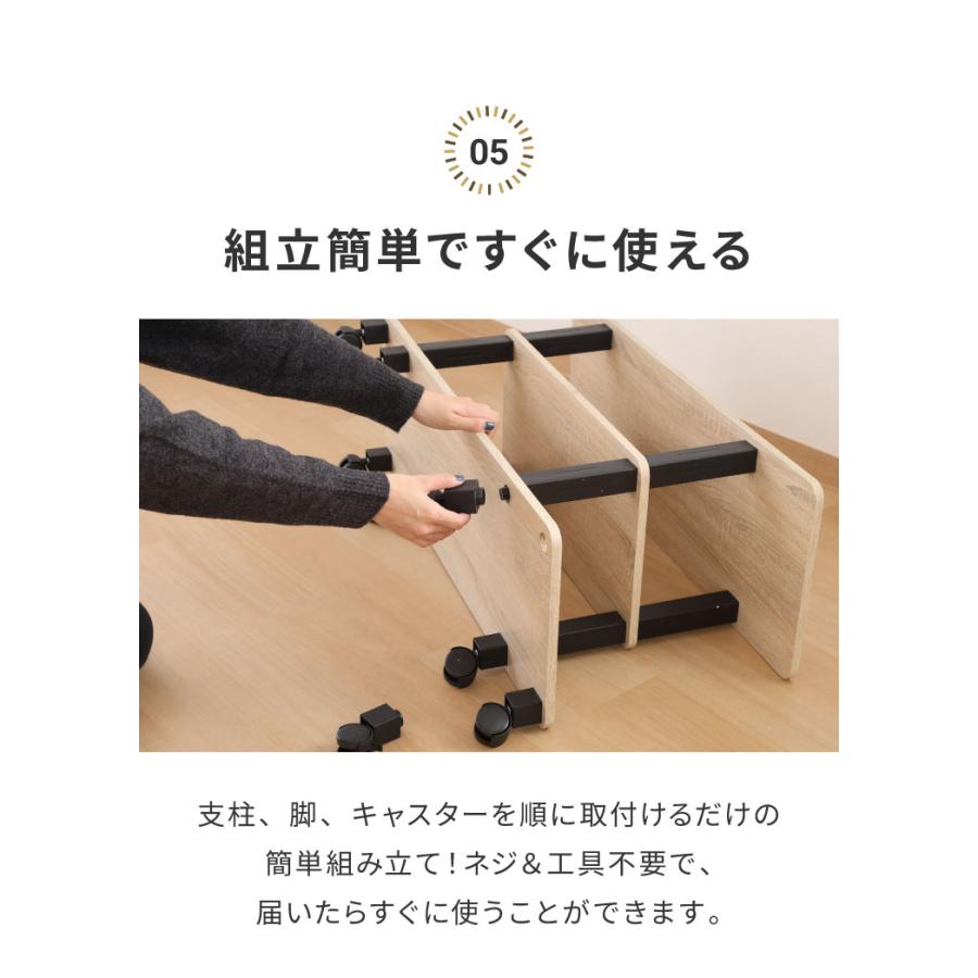 工具不要 テレビ台 キャスター付き 幅80cm オープンラック 木目調 収納