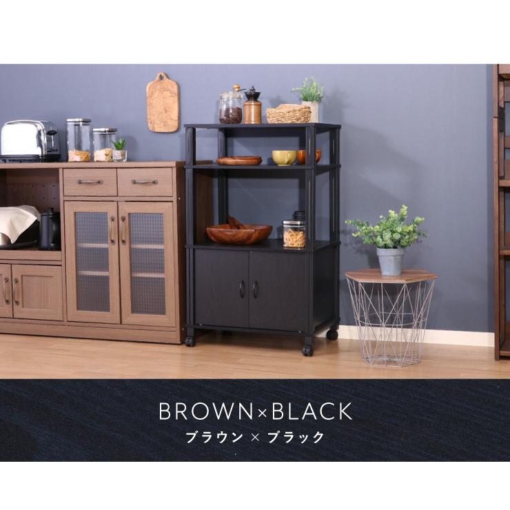 組立簡単 マルチワゴン キャスター付き レンジ台 キッチンワゴン 幅60