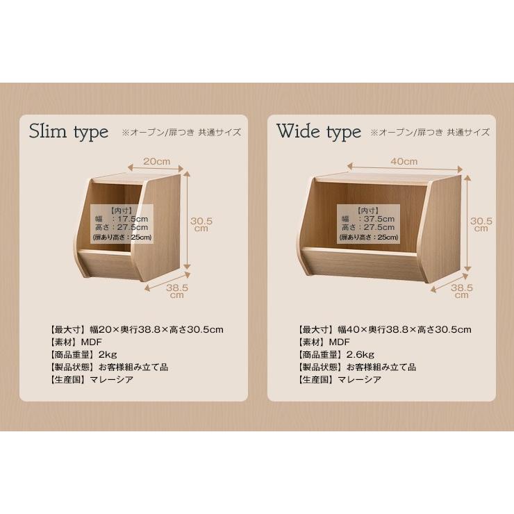 ブロックボックス Klotz スリムタイプ 扉付き 収納ボックス