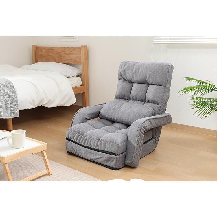 座椅子 リクライニング コンパクト フラット 多機能 肉厚 クッション