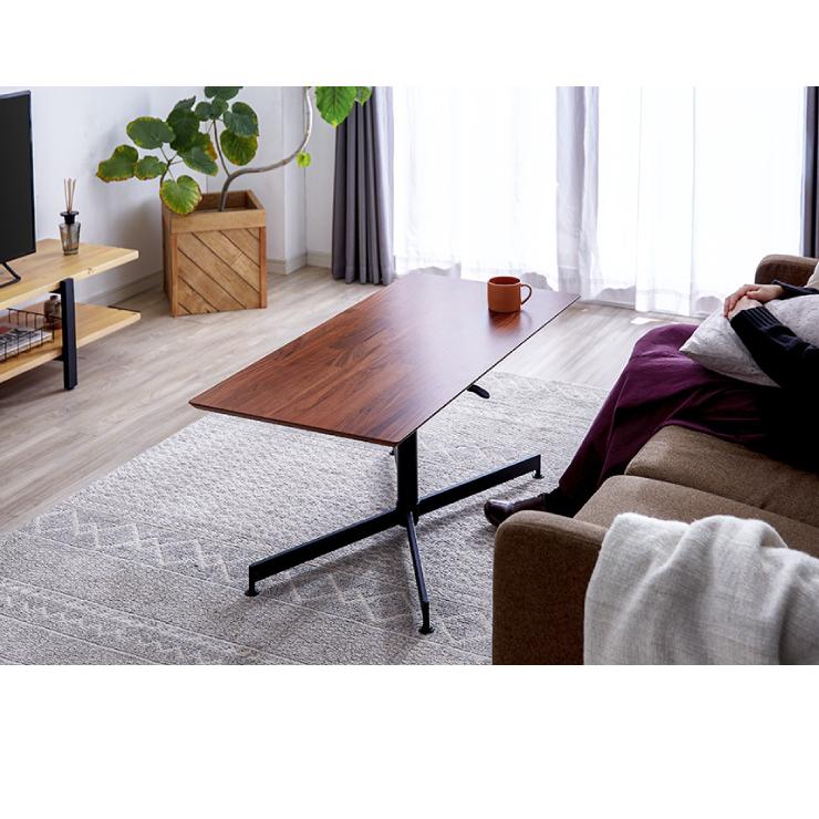 昇降式ダイニングテーブル105×60（ウォールナット）デスク机センター