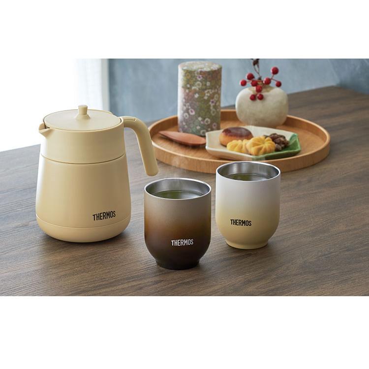 タッパーウェア スタッカブル サーモ 350mL ＆ 475mL（３個）保温保冷 THERMOS サーモス 真空断熱カップ JDT-300 ブラウン 食洗機対応