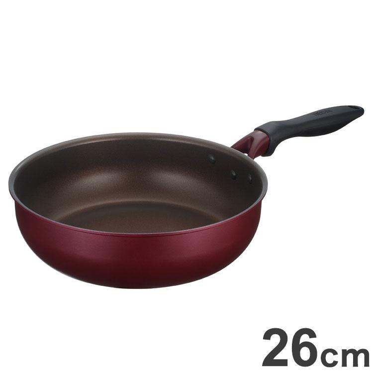 サーモス デュラブルシリーズ 炒め鍋 26cm レッド IH対応 KFH-026D R