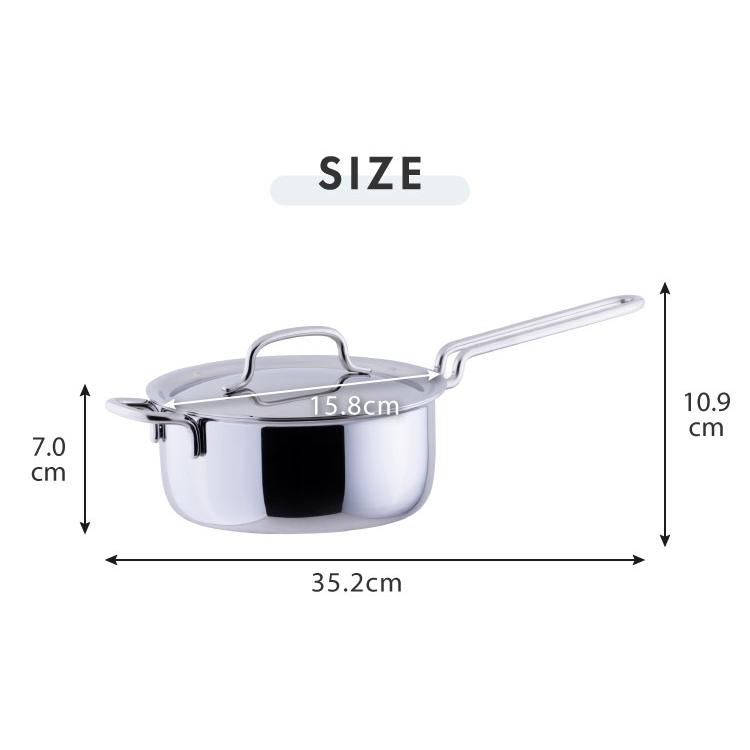 ジオ・プロダクト 日本製 片手鍋 14cm GEO-14N ガス火・IH対応