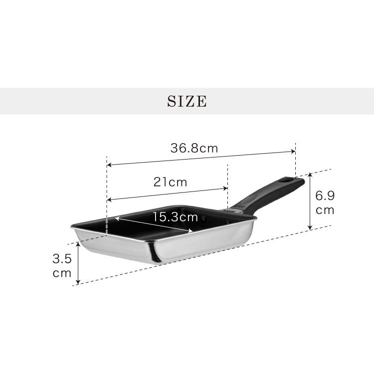 当店限定 ステンレス蓋セット 日本製 エッグパン 19×14cm フライパン