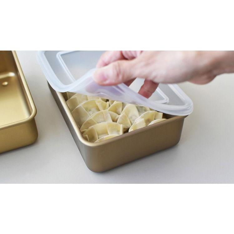 国産 日本製 アルミ角容器5号 A-2591 レトロ 金 ゴールド おしゃれ