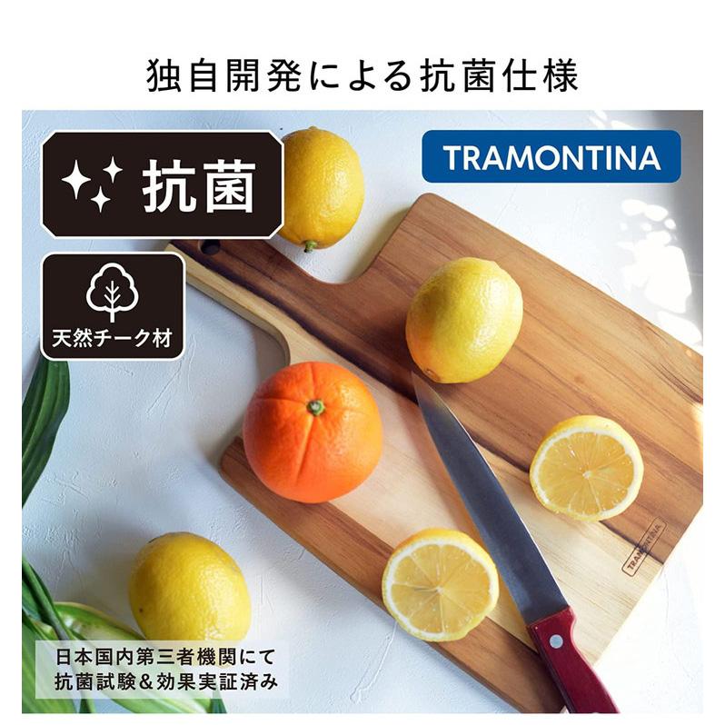 トラモンティーナ 天然木 抗菌仕様 カッティングボード チーク 手付中
