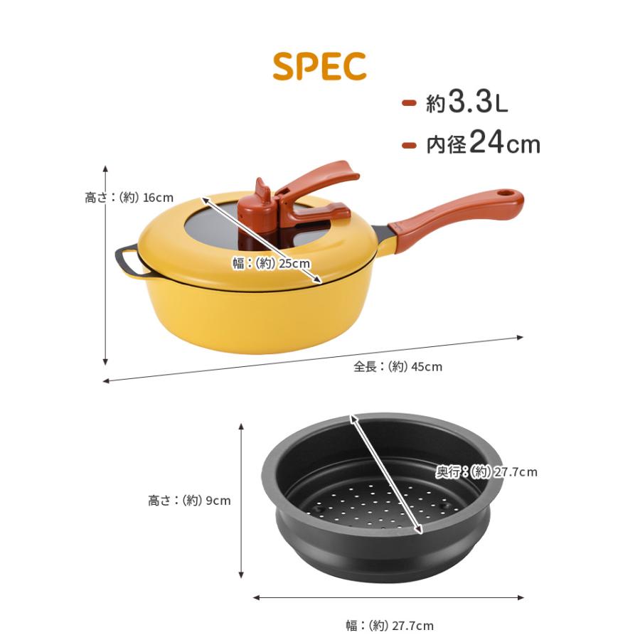 レミパンセット 24cm ノッポ蒸し台付き レミパン 平野レミ ガラス蓋