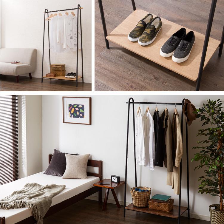 ハンガーラック おしゃれ 幅91cm 奥行46cm 高さ159cm ワイドAタイプ 棚