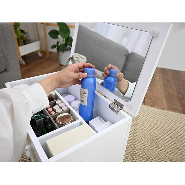 完成品 コスメワゴン ロータイプ ドレッサー ドレッサーワゴン サイド