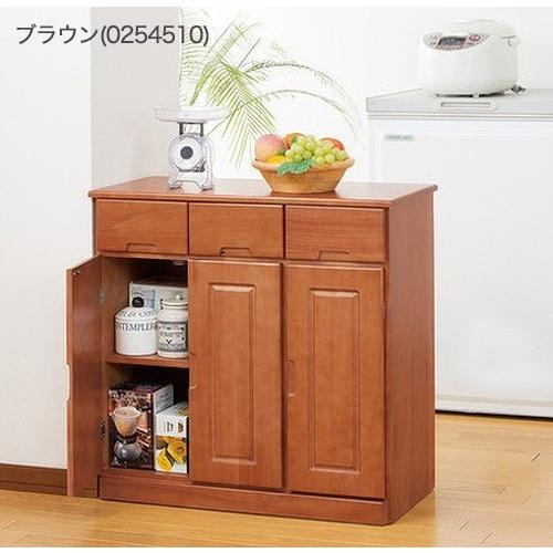 キッチンワゴン 天然木カウンターワゴン 3枚扉 天然木 ワゴン キッチン 