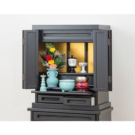 仏壇 上置仏壇 小型 黒檀調 紫檀調 スライド式仏具棚 コンパクト 仏具