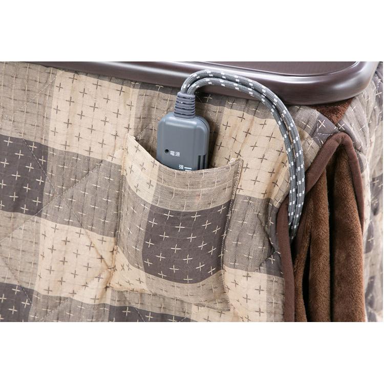ダイニングこたつテーブル こたつ布団セット 135×80cm 2点セット 600W薄型ファンヒーター 撥水フランネル生地 冬 あったか リモートワーク 代引不可の画像