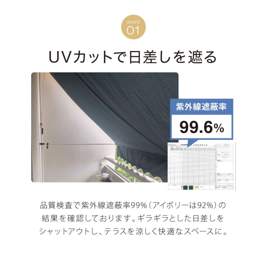 日よけ 前幕付オーニング 幅2m シェード 日除け 日よけスクリーン