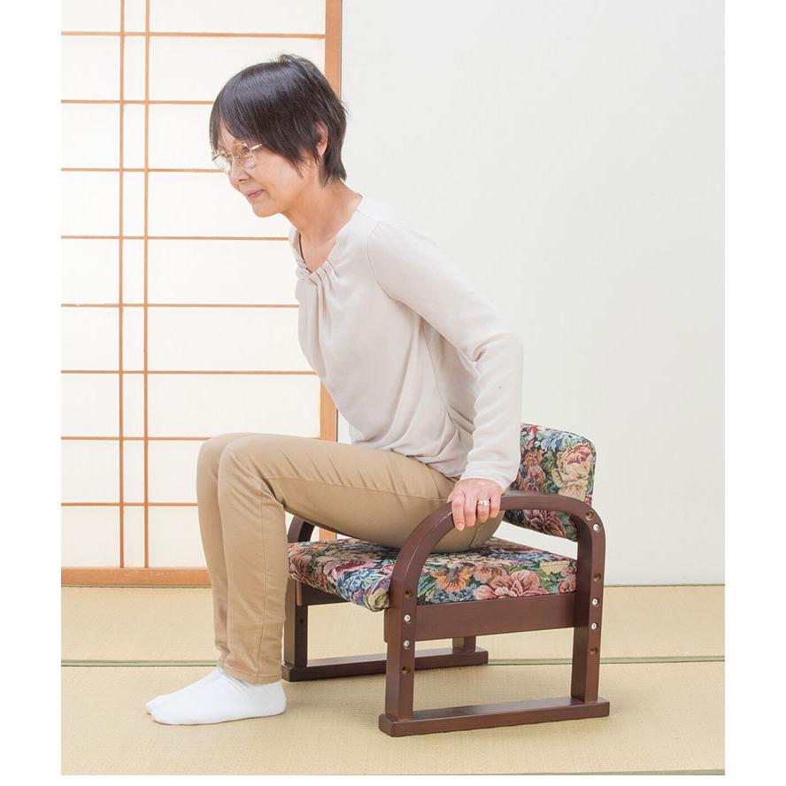 天然木 手すり付き 立ち座り楽ちん座椅子 日本製 背もたれ付き 天然木 手すり付き 立ち座り楽ちん座椅子 日本製 背もたれ付き