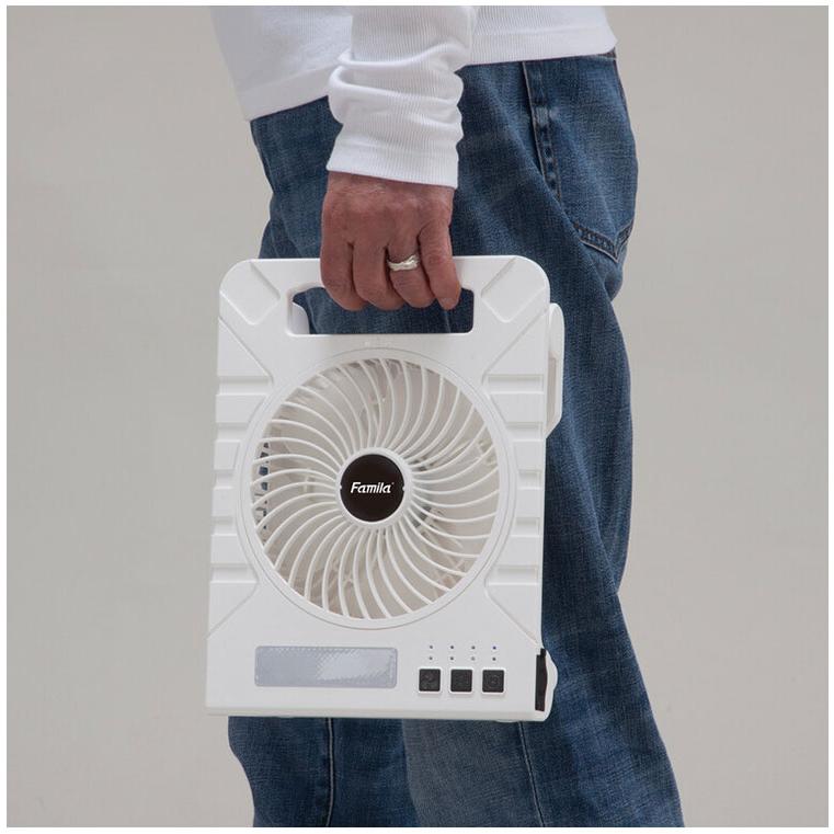 ファミラ 充電式ソーラーパワフルファン 扇風機 ソーラーパネル搭載