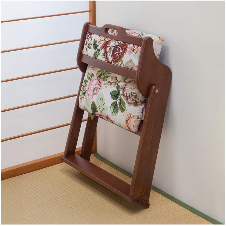 折りたたみ椅子 天然木 和風 肘掛け 取っ手付き 折り畳み式 コンパクト