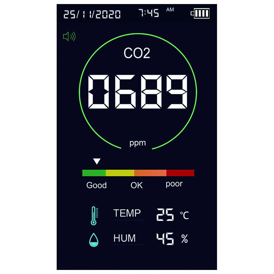 二酸化炭素濃度計 CO2 濃度 測定器 CO2マネージャー アラート機能 温度
