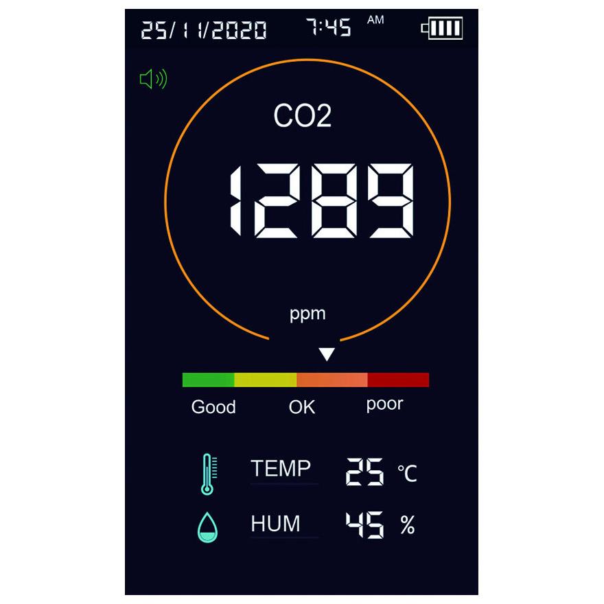 二酸化炭素濃度計 CO2 濃度 測定器 CO2マネージャー アラート機能 温度