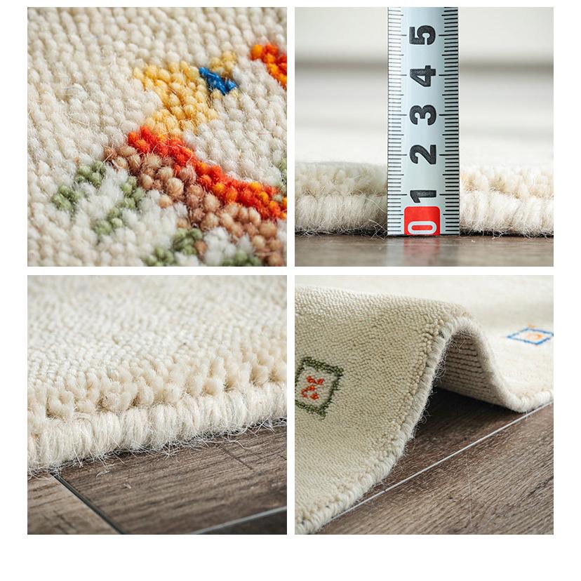 ギャベ ギャッベ キッチンマット 45×240cm インド製 手織りギャッベ ウール100% 防炎ラベル付き おしゃれ ラグ ラグマット カーペット 代引不可_12