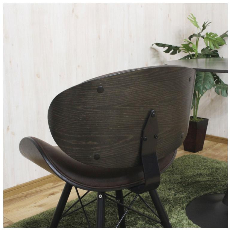 イームズチェア ラウンジチェア オーク材 ブラック塗装 撥水レザー