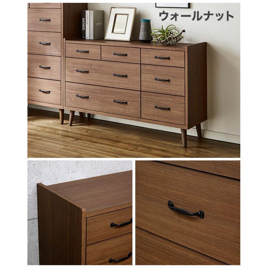 国産ローチェスト120-3段LC/レトロ調/日本製/ウォールナット色/新品 楽天市場】チェスト 3段 幅120cm ローチェスト モダン 箪笥