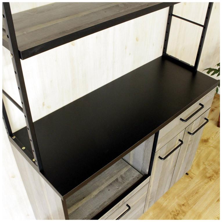 R215 国産 浅川木工 食器棚・レンジボード・キッチンボード 良品 幅120cm 日本製 食器棚 レンジ台 幅120 国産 大川家具 キッチンボード スライド