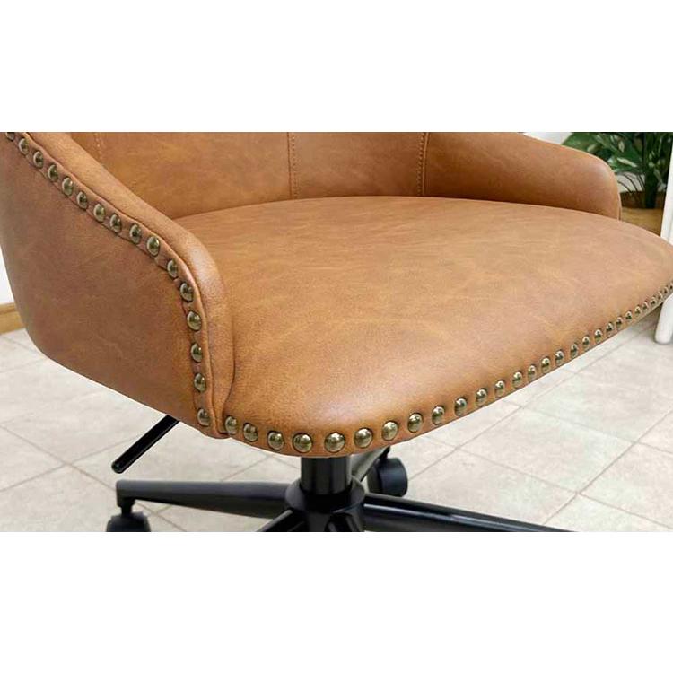 ワークチェア モダン ミッドセンチュリー PUレザー キャスター付き