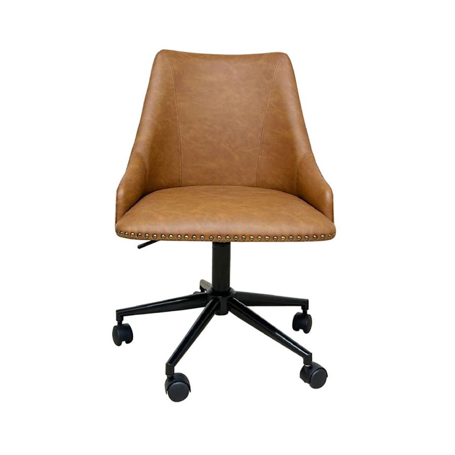 ワークチェア モダン ミッドセンチュリー PUレザー キャスター付き