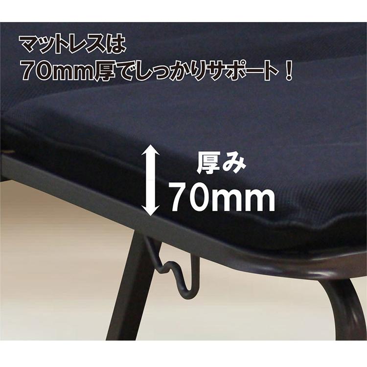 折りたたみベッド メッシュ生地 黒 折りたたみベッド 2WAY ソファベッド リクライニング シングル