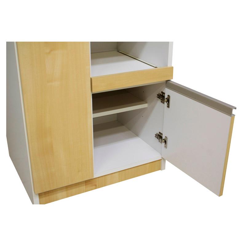 レンジ台 幅60 完成品 国産 大川家具 12キロ米びつ付き 食器棚 スライドカウンター フレンチカントリー調 2口コンセント 引き出し 扉収納 代引不可