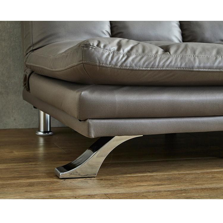 3WAYソファベッド ファブリックレザー リクライニング3段階 クッション