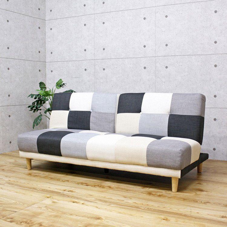 ソファ パッチワークソファーベッド 3人掛け 3P 幅180cm