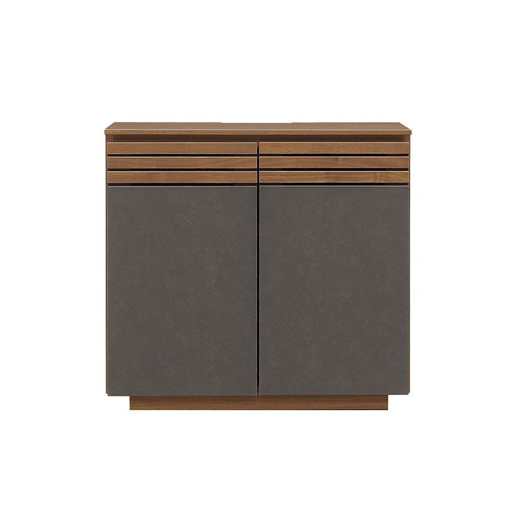 サイドボード セラミック調 ミドルボード 完成品 幅80 奥行40 高