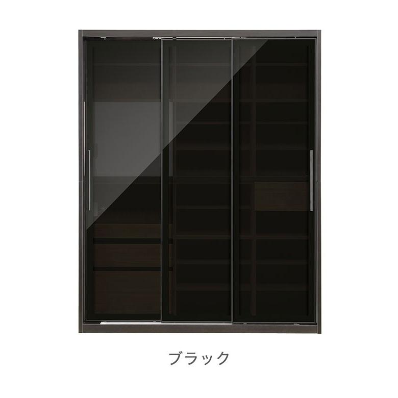 食器棚 完成品 引き戸 幅160cm 高さ200cm 開梱設置無料 ガラス