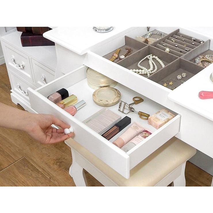 HAGiHARA（萩原） ドレッサー 2Wayタイプ 幅70cm スツール付き