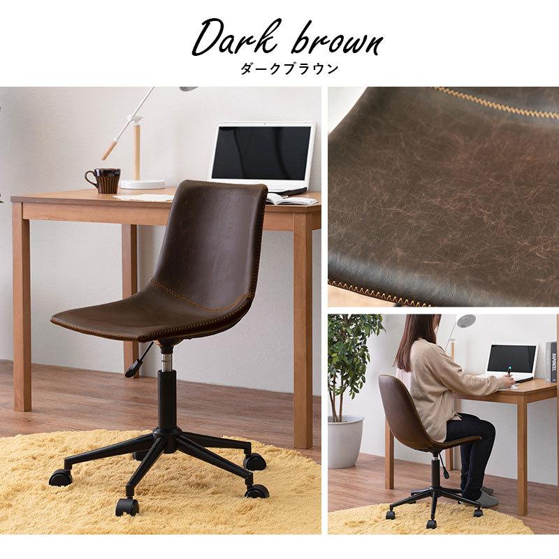 デスクチェア 椅子 オフィスチェア レザー調 キャスター付き 本革風